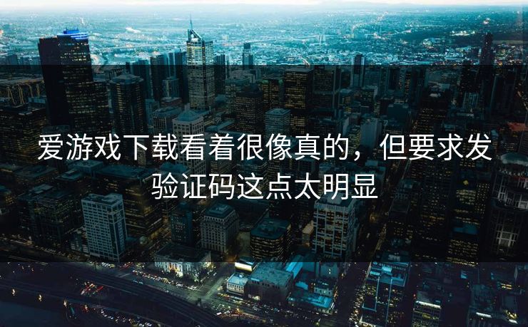爱游戏下载看着很像真的，但要求发验证码这点太明显