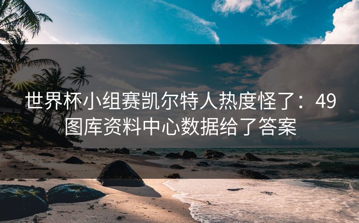 世界杯小组赛凯尔特人热度怪了：49图库资料中心数据给了答案